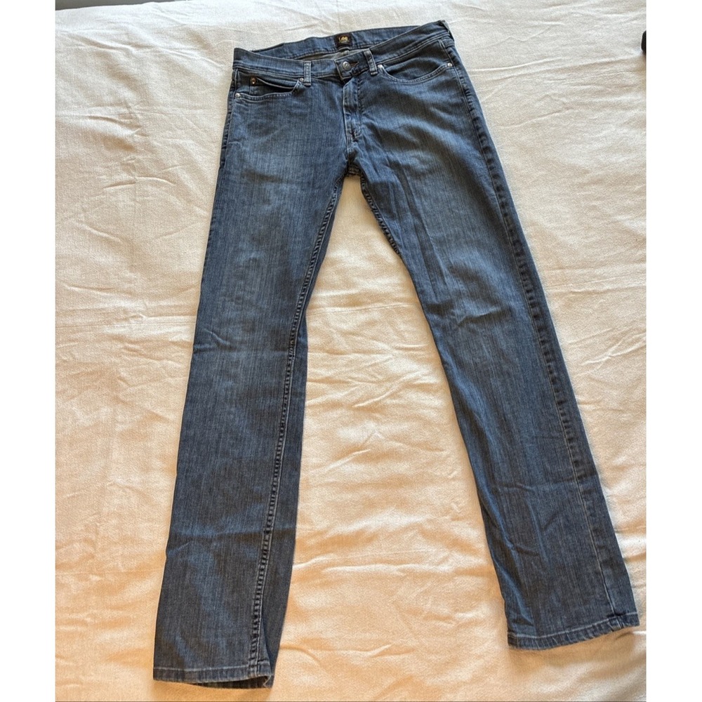 Lee Men's Jeans 32 x‎ 34** Medium Blue Slim Straight Fit Modern Classic Workwear